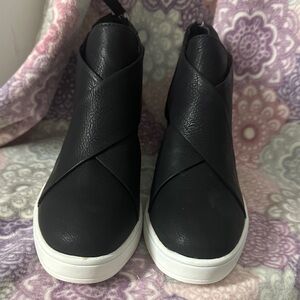 Journee Collection Black Ankle Booties with White Soles